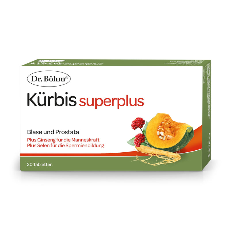 Dr. Böhm pumpkin superplus, 30 tablets: nutritional supplement to support the bladder, prostate and virility, with pumpkin extract, ginseng and selenium - NewNest Australia