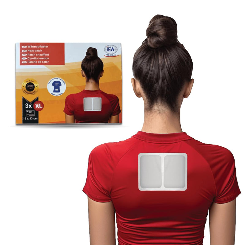 IEA Medical - Box of 3 XL, heat plasters, body warmer, back warmer, body warmer, deep heat, for muscle and joint pain, menstruation, abdominal pain, self-adhesive, 19x13cm - NewNest Australia