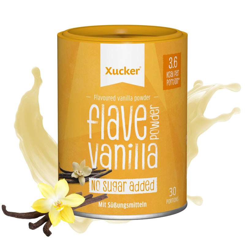 XUCKER Flave Powder Vanilla 120g - Vanilla Flavor Powder for natural enjoyment without sugar, aspartame & sucralose I Flavor powder for flavoring food and drinks - NewNest Australia