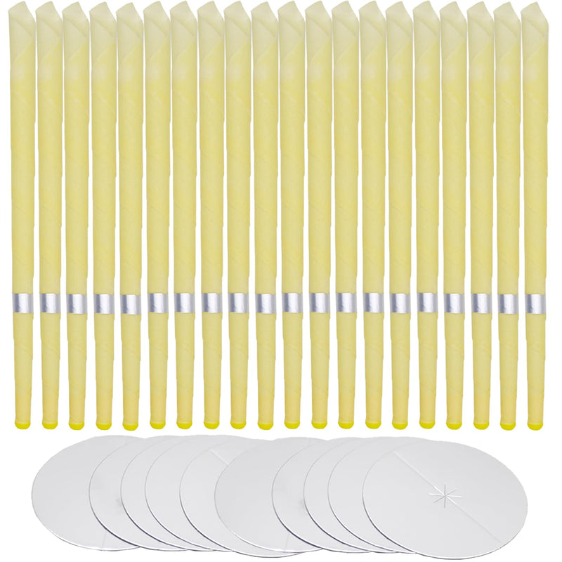 20 ear candles made of natural beeswax, perfume hollow cone candle with 10 protective discs (20) 20 - NewNest Australia