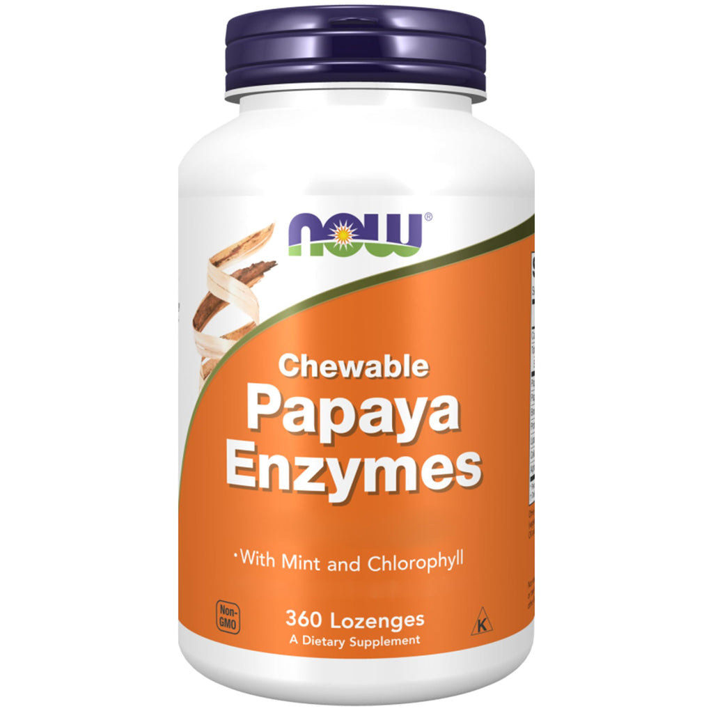 Now Foods, Chewable Papaya Enzymes, 180 Lozenges, Laboratory Tested, Soy Free, Gluten Free, Non-GMO - NewNest Australia