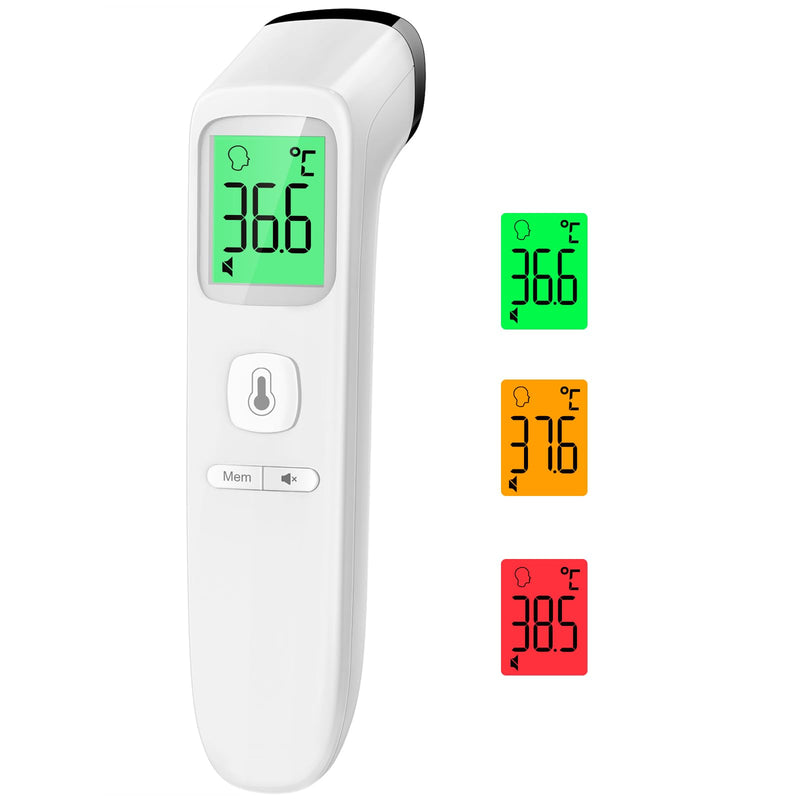 Fever Thermometer Contactless Forehead Thermometer, Digital Infrared Thermometer for Babies and Adults with Instant Accurate Readings, Fever Alarm, LCD Display and 35 Memory Recall (Cream) Cream - NewNest Australia