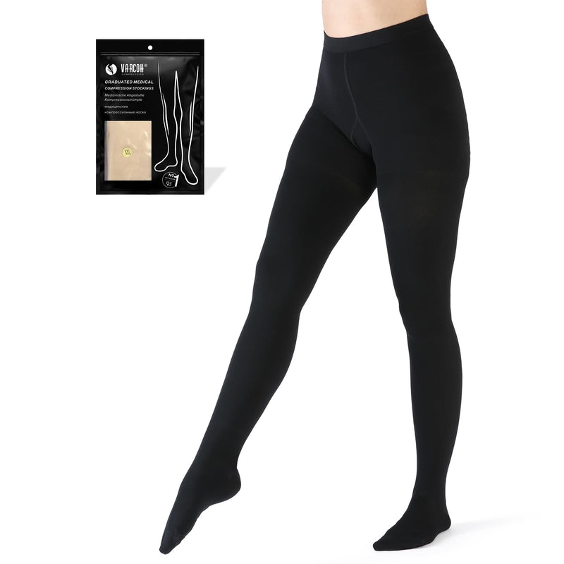 VARCOH compression leggings for women lipedema, compression stockings class 2 men, support tights, medical compression tights suitable for pregnancy, varicose veins Black XXL - NewNest Australia