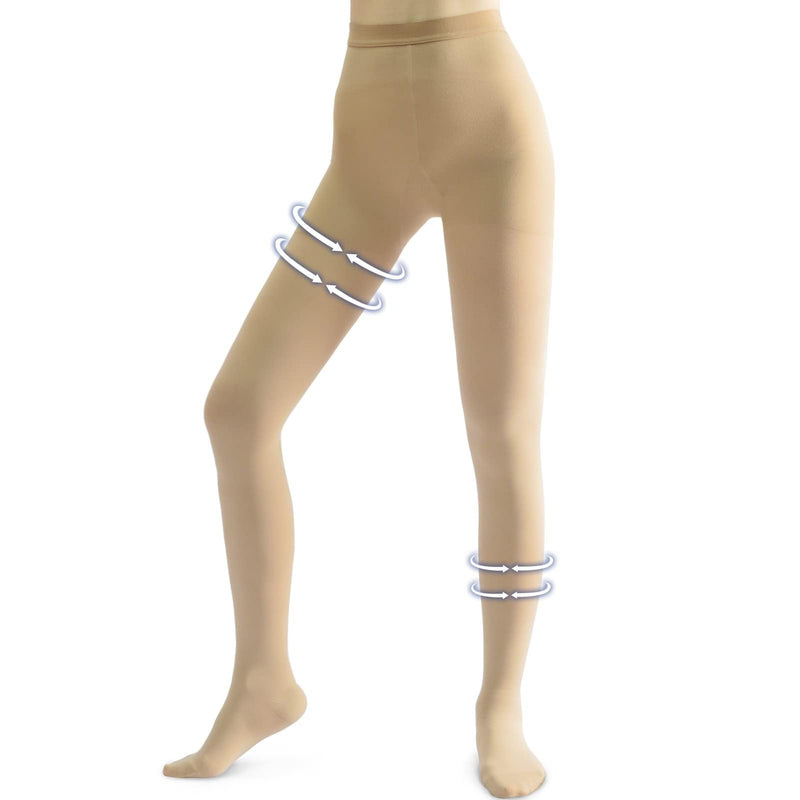 beister Medical compression stockings for women, long, 20-30 mmHg, support stockings for men, opaque toe wrap compression trousers, class 2, solid support for varicose veins, edema, beige 4XL - NewNest Australia