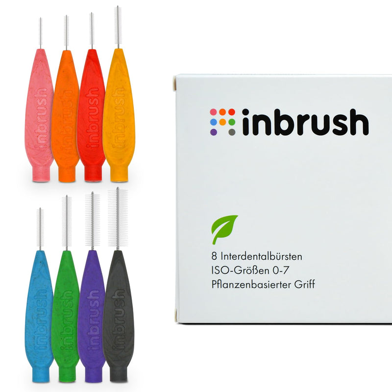 inbrush Premium Interdental Brushes Set of 8 Mixed Sizes With