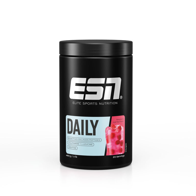 ESN Daily, 480g, Raspberry Iced Tea, contains glutamine, creatine, collagen peptides & L-leucine - NewNest Australia