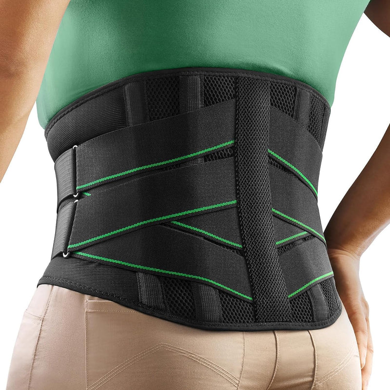 FREETOO back support belt with 7 metal supports, comfortable back bandage for men and women with removable 3D lumbar padding for the lower back, lumbar spine, breathable back strap for work and sports M (waist: 85-100 cm) black - NewNest Australia