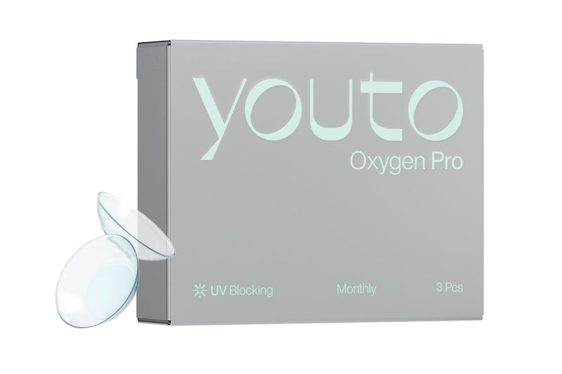 youto Oxygen Pro monthly lenses soft, 3 pieces, BC 8.7 mm, DIA 14.0 mm, contact lenses soft, silicone hydrogel for a high, with UV protection and consistently high moisture content -3.00 diopters - NewNest Australia