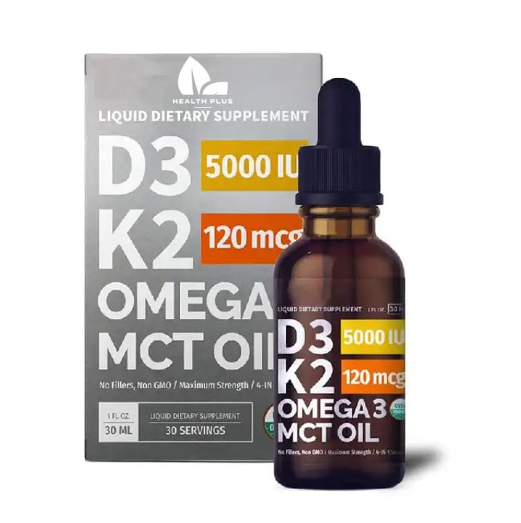 Vitamin D3 + K2 drops 60ml - Premium: 99.7+% All-Trans content - 100% natural content - High dosage - D3 125 mcg - K2 120 mcg - Omega 3 250 mcg - Premium quality - Laboratory tested - Made in Germany - NewNest Australia