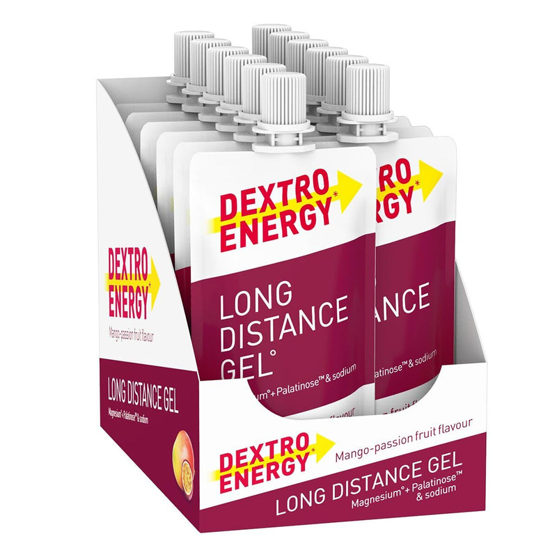 DEXTRO ENERGY LONG DISTANCE GEL MANGO PASSION FRUIT + MAGNESIUM + SODIUM - 12x50ml (pack of 12) - Energy Gel for long workouts, carbohydrate concentrate with electrolyte additive and palatinose mango passion fruit 50 ml (pack of 12) - NewNest Australia