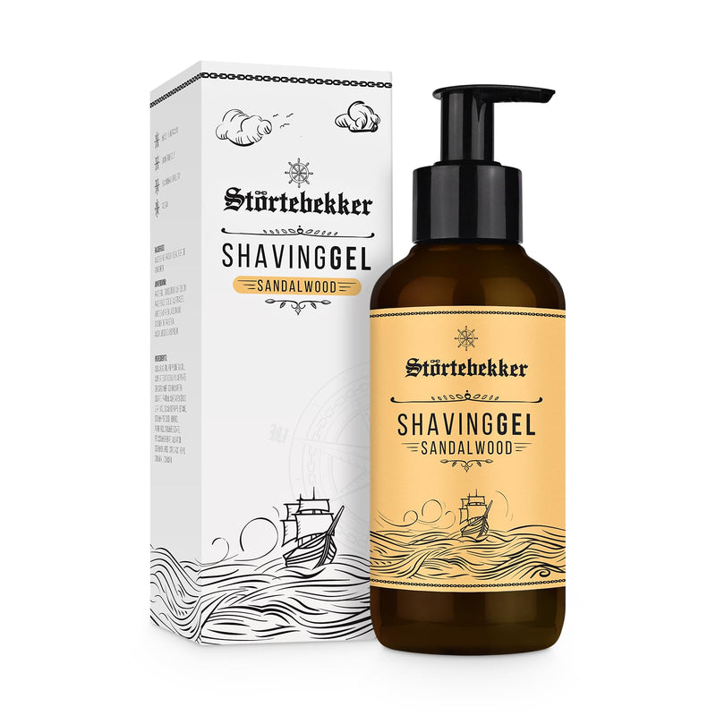 Störtebekker® Premium shaving gel for shaving preparation - classic shaving - 180ml shaving gel - transparent shaving gel for men with sandalwood scent - high-quality ingredients - made in Germany - NewNest Australia