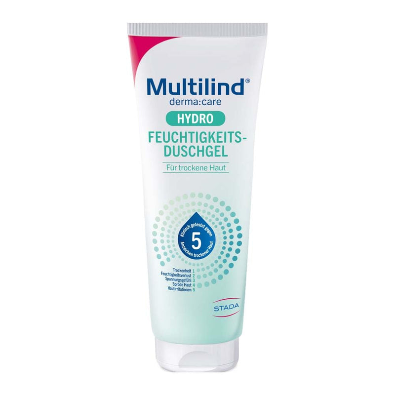 Multilind® derma:care HYDRO moisturizing shower gel: For daily gentle cleansing and soothing of dry skin; moisturizing. With Ceramide NP, panthenol, glycerin, castor oil, berry wax, 250 ml - NewNest Australia