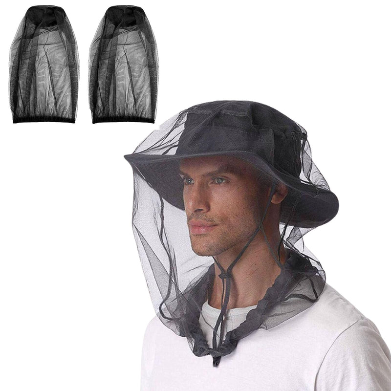 LMOGWL 2 black mosquito repellent covers, mosquito net caps, face fly nets, insect proof, mosquito net heads, mosquito nets, used for beekeeping, outdoor fishing, travel - NewNest Australia