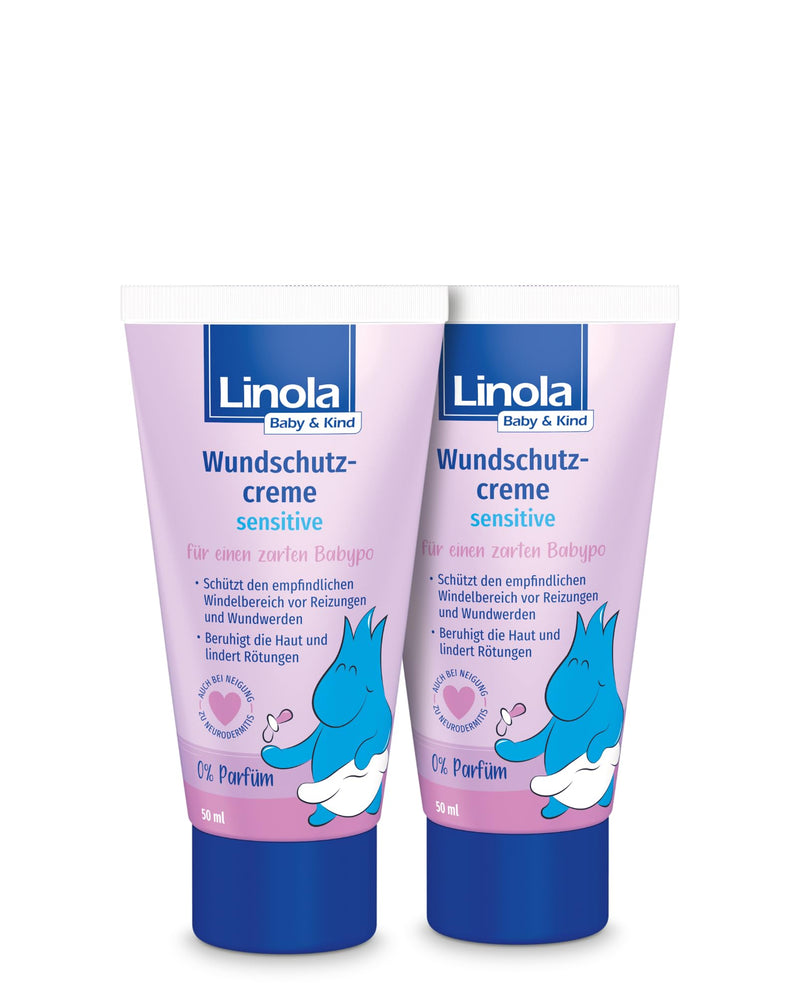 Linola Baby & Child Wound Protection Cream sensitive - 2x50 ml - For the diaper area | Protects delicate baby skin from irritation and sore skin 50 ml (pack of 2) - NewNest Australia