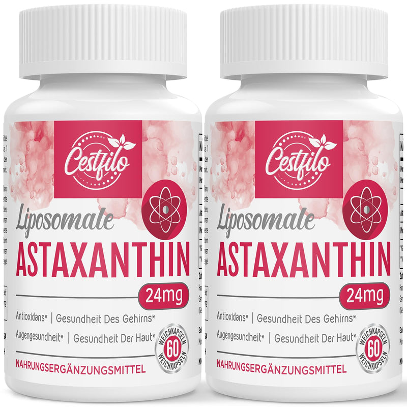 Cestfilo Liposomal Astaxanthin Supplement 24 mg, Maximum Absorption, Natural Antioxidant, Gluten Free, Non-GMO (120 Count (Pack of 2)) 120 Count (Pack of 2) - NewNest Australia