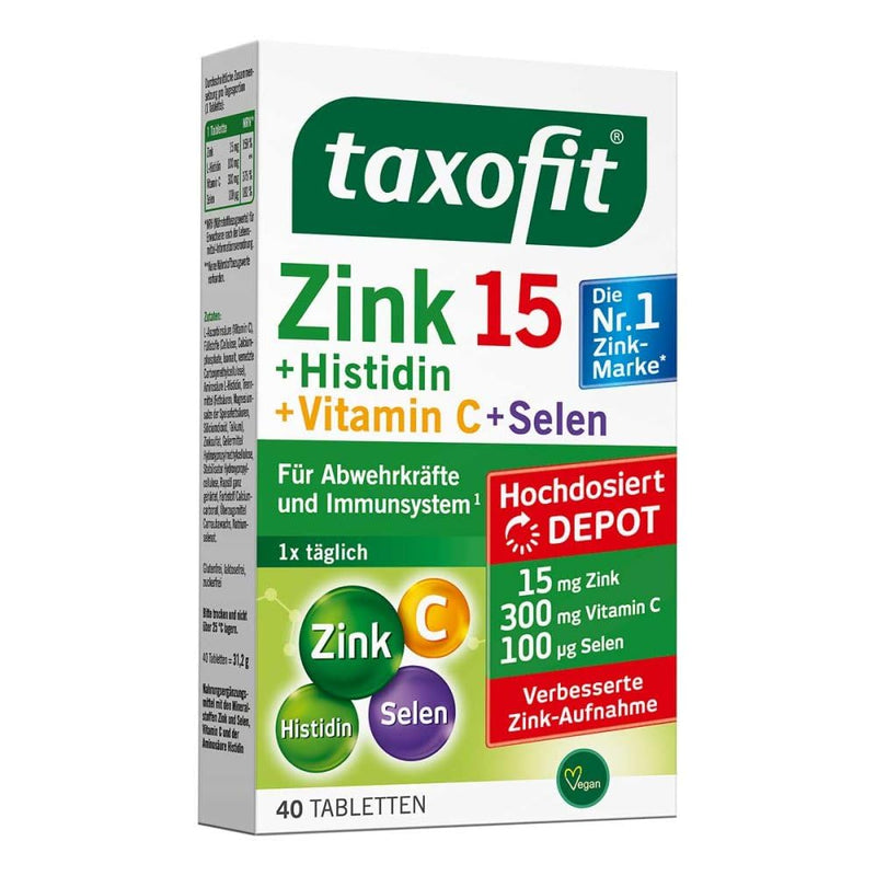 Taxofit Zinc + Histidine + Selenium Depot Tablets 40 pcs - NewNest Australia