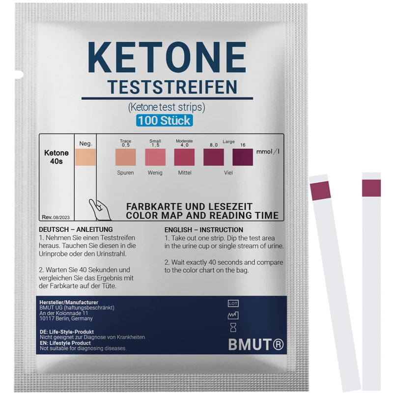 100x ketosis test strips I ketone test for effective keto nutrition & diet - for urine I keto sticks - NewNest Australia