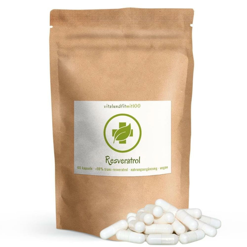 Resveratol from yeast fermentation - 60 capsules of 500 mg each - Premium Trans Resveratol - 100% yeast-free - high dosage & vegan - without genetic engineering - free of additives - NewNest Australia