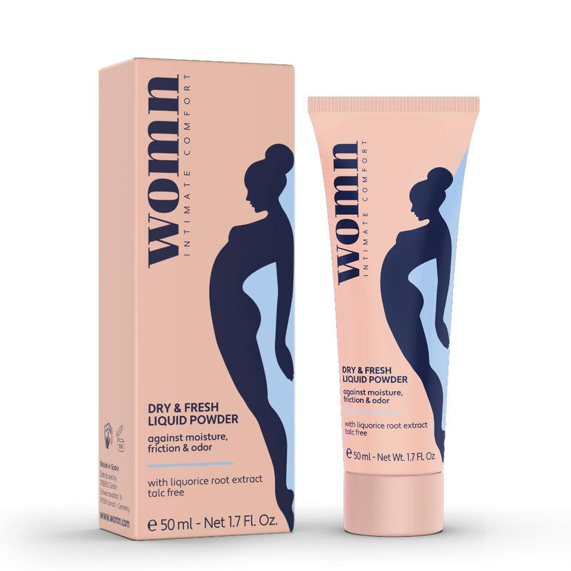 womn Intimate Comfort DRY & FRESH LIQUID POWDER – talc-free liquid body powder against wetness, chafing and unpleasant odors, 50 ml - NewNest Australia