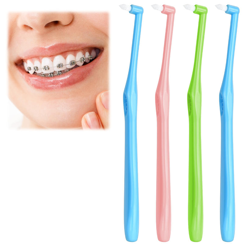 ACWOO Tufted Toothbrush, Pack of 4 Single Tufted Brush Toothbrush Small Toothbrush Tufted Brush Soft Tufted Toothbrush Trim Toothbrush Single Interdental Space Brush for Detail Cleaning - NewNest Australia