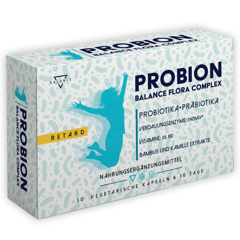 PROBION® | Probiotics intestinal cleansing | Probiotics capsules | 40 billion CFU | Lactobacillus, Bifidobacterium + Enzi-Mix + Vitamins + Bamboo and Chamomile to eliminate intestinal gas | 30 capsules retard - NewNest Australia