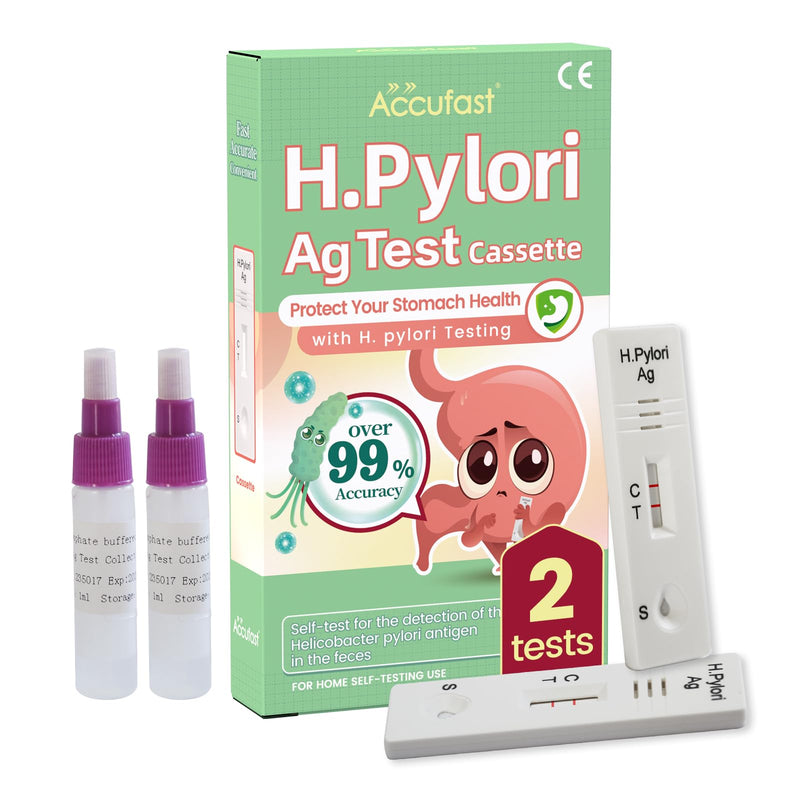 Accufast 2x Helicobacter Pylori rapid test for at home - H.Pylori Ag test cassette | Home Stool Test Kit - Check yourself for an active Helicobacter Pylori infection - NewNest Australia