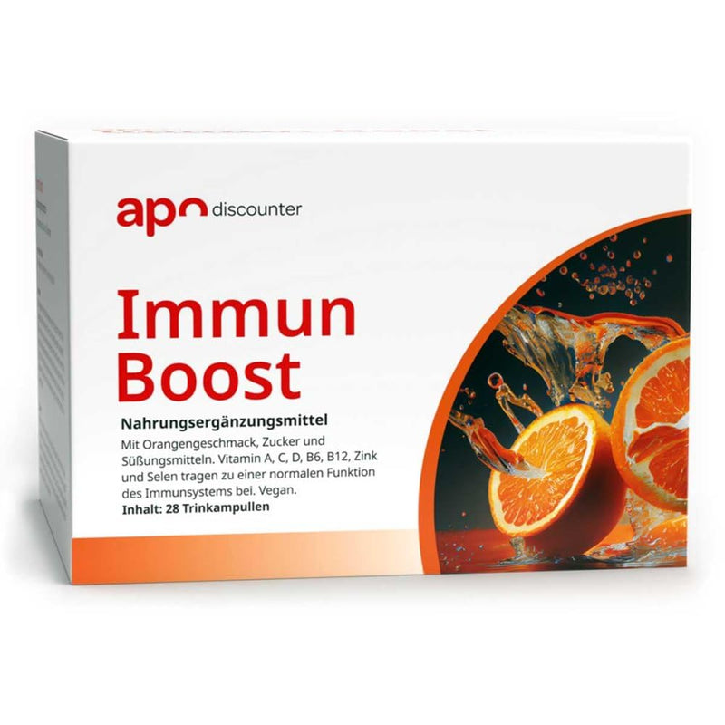 Apodiscounter Immune Boost drinking ampoules - micronutrients for normal immune system function - with vitamins A, C, D, B6, B12, zinc and selenium / 28 daily portions - NewNest Australia