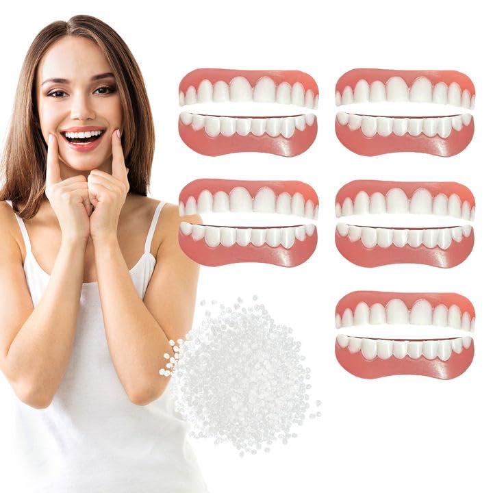 EUPSIIU 5 pairs of false teeth veneers, fake teeth, false teeth veneers, cosmetic tooth cover, cosmetic veneers teeth women men temporary dentures for bad teeth 10 pieces - NewNest Australia