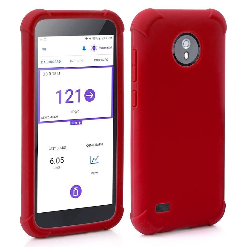 Omnipod 5 Silicone Protective Case, Shockproof Omnipod 5 PDM Case with Airtag to Protect Your Omnipod 5 Pod Case Receiver by YOUSHARES (Red) - NewNest Australia