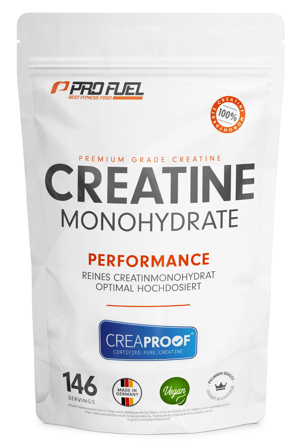 CREAPROOF® Creatine Monohydrate 500g - Creatine with the highest purity - confirmed by independent laboratory analysis - Creatine monohydrate free of heavy metals or harmful substances - Premium Creatine Powder 1x 500g Creaproof® Creatine - NewNest Australia