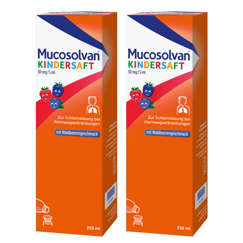 MUCOSOLVAN® children's juice with ambroxol - mucus solution for children with tough cough mucus - 2 x 250 ml 250 ml (pack of 2) - NewNest Australia