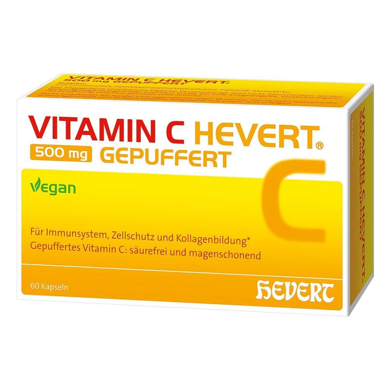 Vitamin C Hevert 500 mg buffered, 60 capsules - NewNest Australia