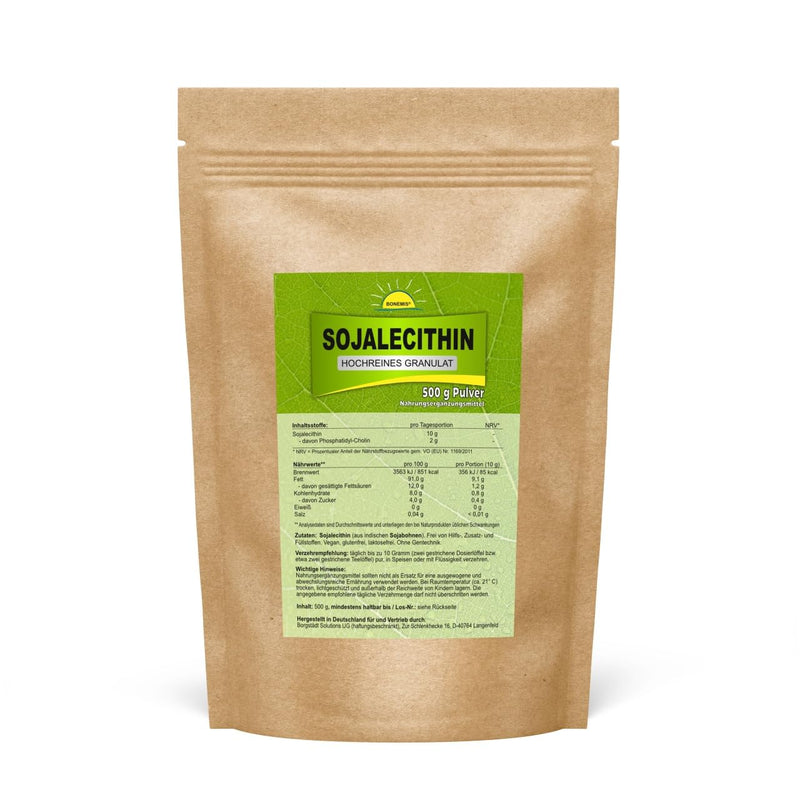 Soy lecithin, highly pure granules without additives, 500 grams, premium quality tested in Germany, Bonemis® - NewNest Australia