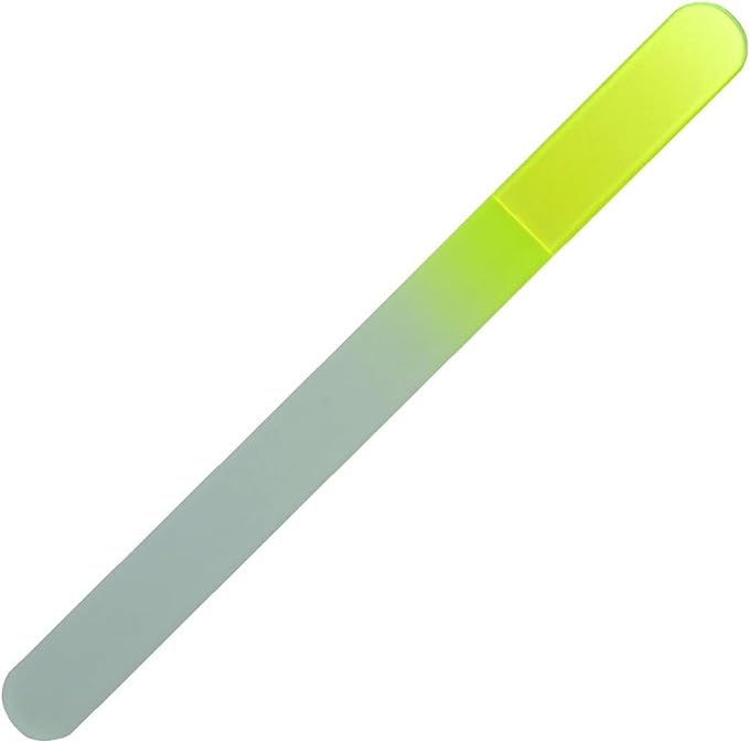 Czech Craftsman Finished Glass Nail File 5.3 inches (135 mm) Double-Sided Yellow (Transparent Soft Case) - NewNest Australia
