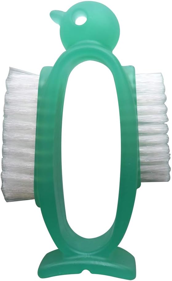 Azuma Industrial Nail Care Penguin Green Nail and Hand Washing Brush Comes with 2 types of brushes, hard and soft, Can be stored upright, Total length 10cm, Made in Japan AZ950G - NewNest Australia