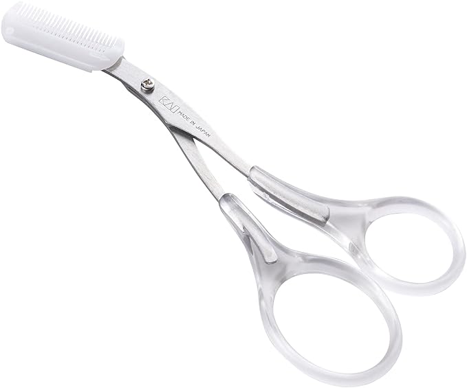KAI Groom! Eyebrow scissors with comb, removable, clear, unisex, model number - NewNest Australia