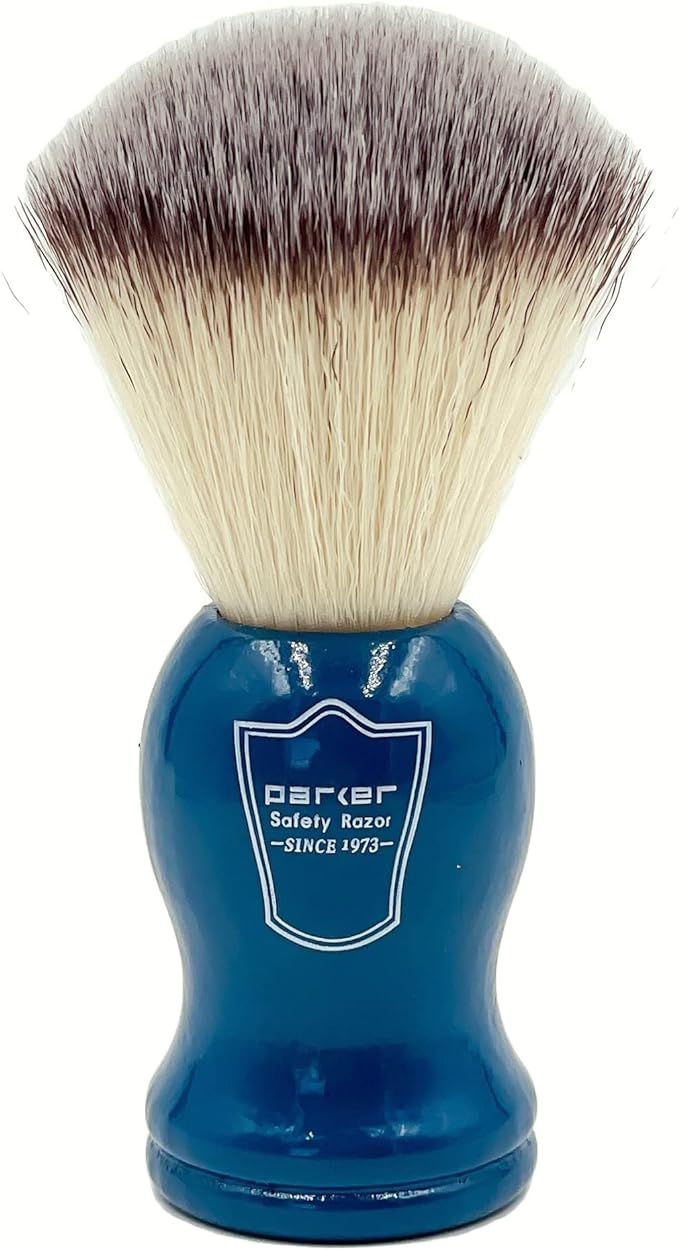 Parker Safety Razor Synthetic Hair Shaving Brush with Blue Wood Handle - Brush Included Stand - NewNest Australia