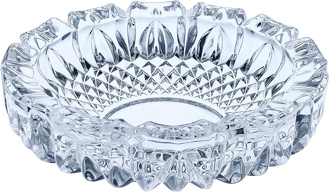 Toyo Sasaki Glass Ashtray, Approx. φ7.3 x 2.2 inches (18.5 x 5.6 cm), Toledo Large, Made in Japan, Dishwasher Safe P-05508-JAN - NewNest Australia