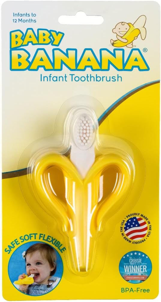 [Genuine Product] Baby Banana Baby Banana Infant Toothbrush Silicone Infant Teething Toothbrush Original (3-12 months) - NewNest Australia