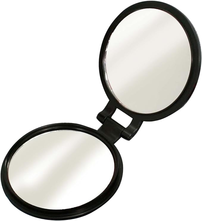 Yamamura YL-10 double-sided compact mirror with 10x magnifying glass, black mirror/flat Φ77mm - NewNest Australia