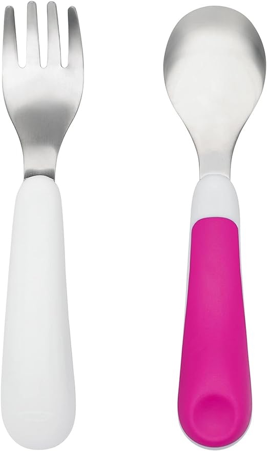 OXO Tot Training Fork & Spoon Set- Pink - NewNest Australia