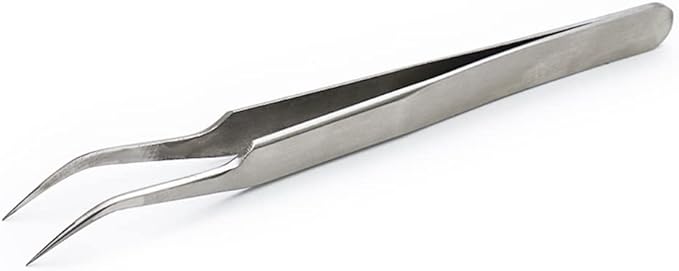 deko・neiru For Precision Tweezers (Curved) with Rhinestone Accents with Easy Catch LED Gel Nail Supplies - NewNest Australia