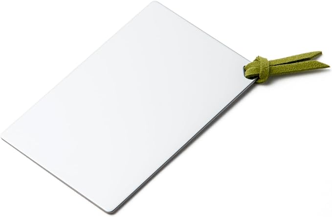 Horiuchi Kagami Kogyo Safe and Secure Unbreakable Mirror Stainless Steel Card Mirror with Green String Business Card Size Birthday Gift - NewNest Australia