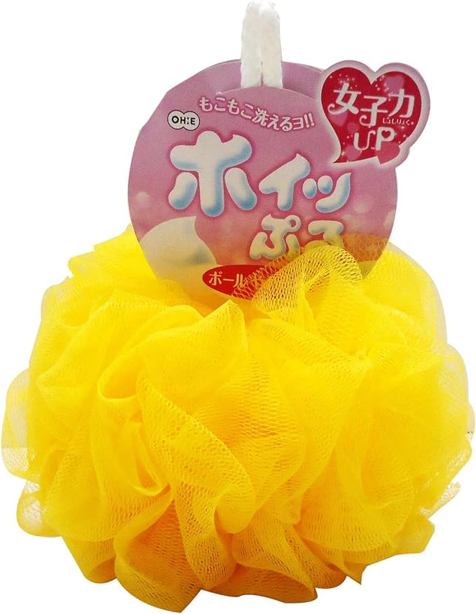 Oe Body Sponge Soft Yellow Approx. Length 22 x Width 14 x Height 14cm Whipple Ball Whipping Net Fluffy Washable 60952Y - NewNest Australia