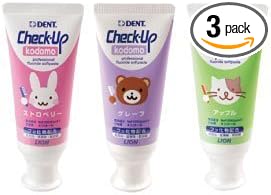 Lion Dent Check-Up Kodomo Set of 3 Flavors (Strawberry, Grape, Apple) - NewNest Australia