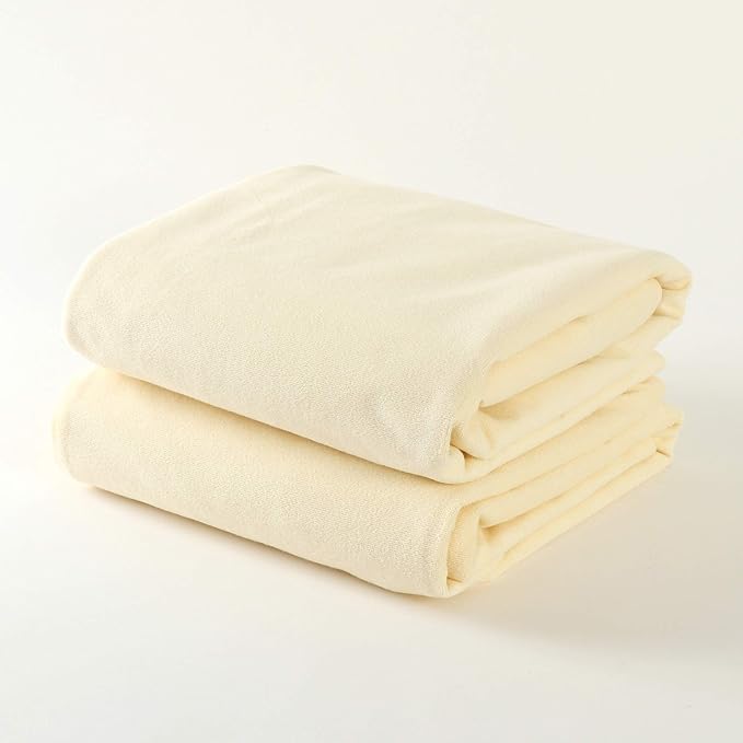 Ikuzusu 100% Cotton Waterproof Bedwetting Sheets Single 100x210cm Set of 2 (Yellow 2 Sheets) Waterproof Sheets Thick Baby Nursing Care - NewNest Australia