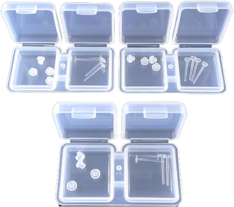 Wonder Works Metal Allergy-Free Medical Resin Earrings, Transparent Earrings, Remain (Set of 3), Resin, No Gemstone - NewNest Australia