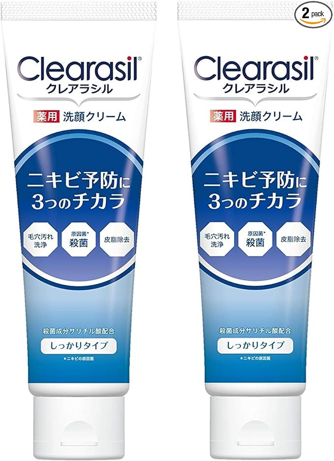 Clearasil Acne Countermeasure Medicated Facial Cleansing Foam, 3 Power, Firm Type, 4.2 oz (120 g) x 2 Piece Set - NewNest Australia
