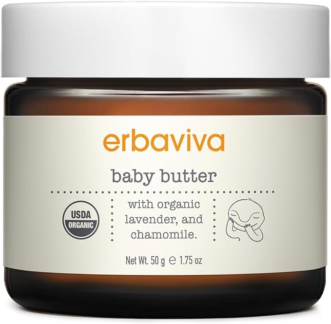 erbaviva Baby Butter 1.8 oz (50 g) (Full Body Balm) For Drying All Types of Babies to Adults Can Be Used Whole Body Cocoa Butter, Lavender, Chamomile, Organic Certified (USDA) - NewNest Australia