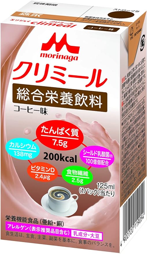 Crimeal Morinaga Nutritional Supplement Drink, Enjoy Crimeal, Coffee Flavor, 4.2 fl oz (125 ml) x 24 Packs, High Calorie Energy, 10.8 fl oz (3,000 ml), Ages 50 and Up - NewNest Australia